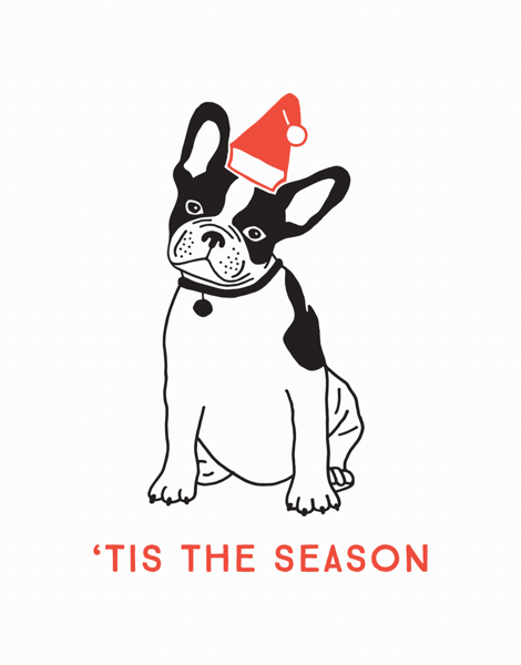 funny dog 'tis the season greeting card