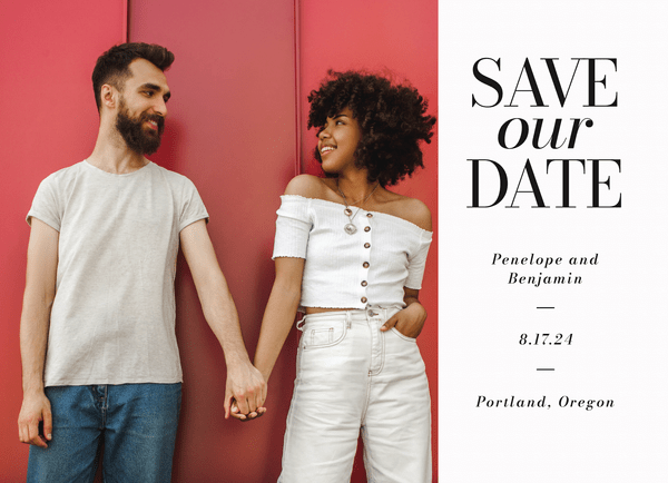 Simple Centered Save Our Date