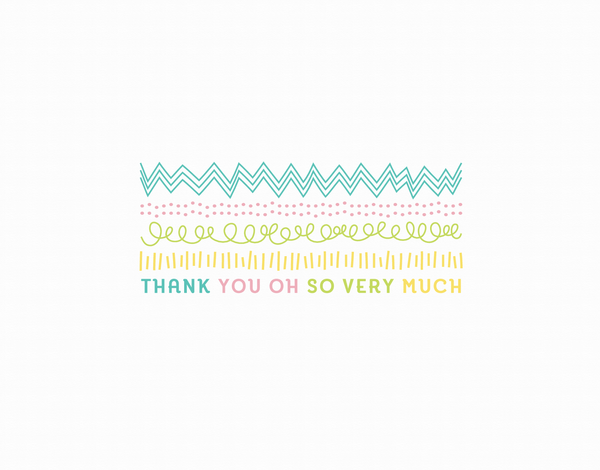 Cute Pastel thank you oh so very much card
