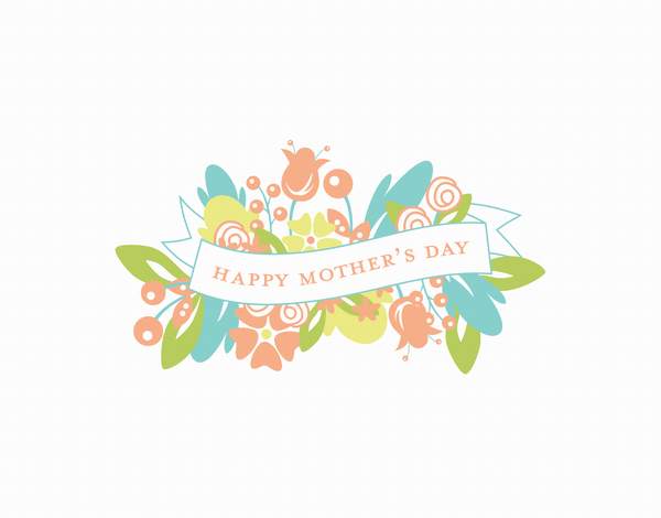 Summer Bouquet and Banner Mother's Day Card