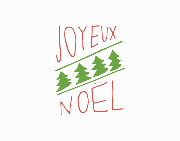Joyeux Noel Doodle Christmas Card