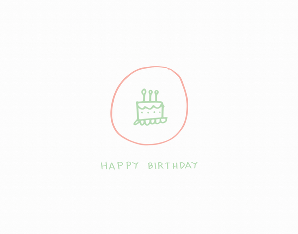 Simiple Birthday Cake Badge Drawing Birthday Card