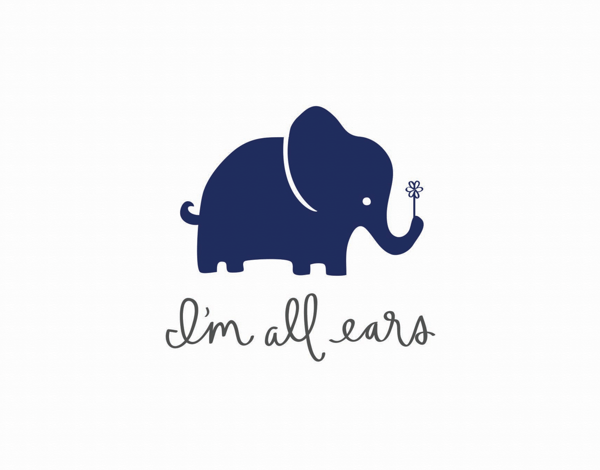 Elephant I'm All Ears Friend Card