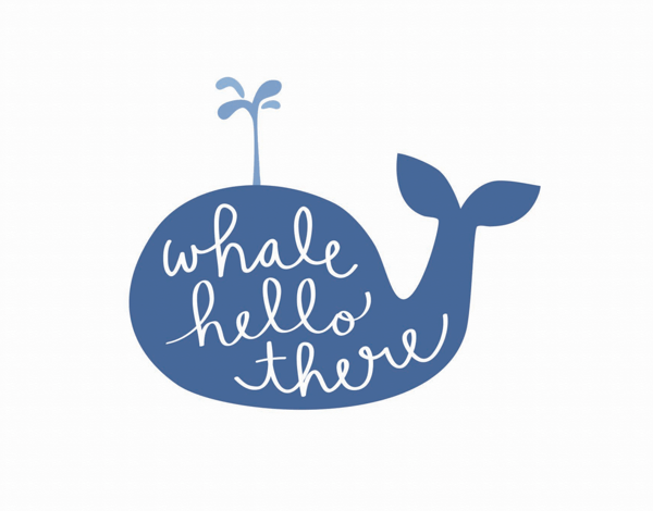 Playful Pun Whale Hello Card