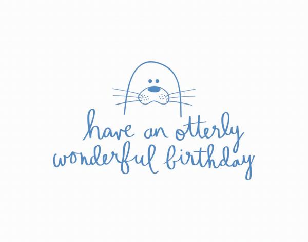 Adorable Pun Otter Birthday Card