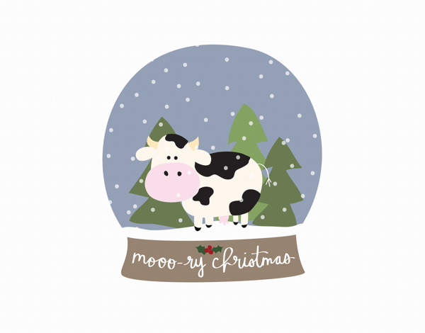 Mooo-ry Christmas Holiday Card