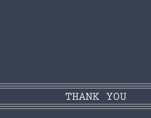 Masculine Handsome Navy Thank You Note