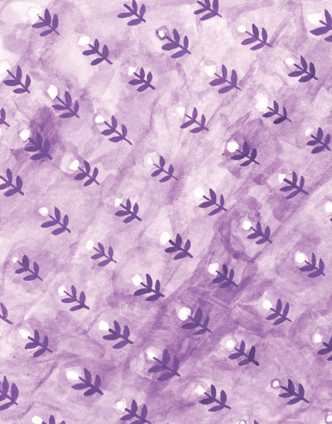 Watercolor Purple Field Art Card