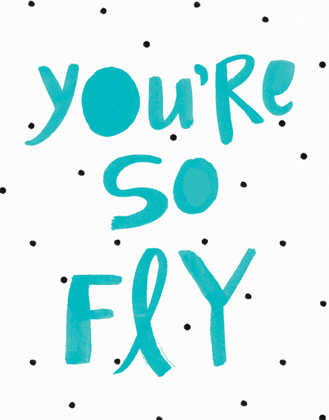 Turquoise You're So Fly Love Card