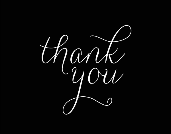 Simple Black and White Thank You Card