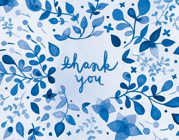 Blue Floral Thank You