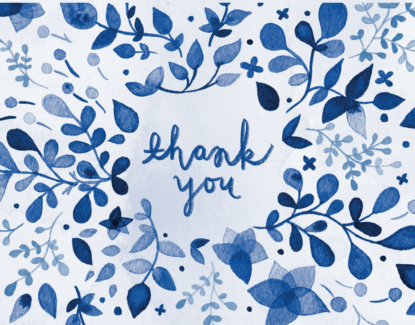 Blue Watercolor Thank You