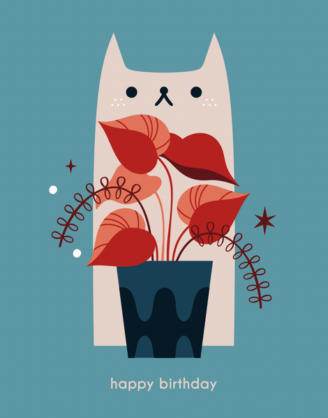 Plant Cat Birthday