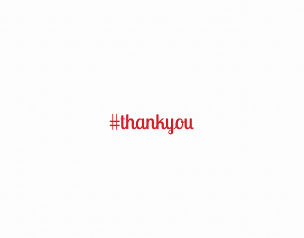 Red Thank You Hashtag Greeting Card