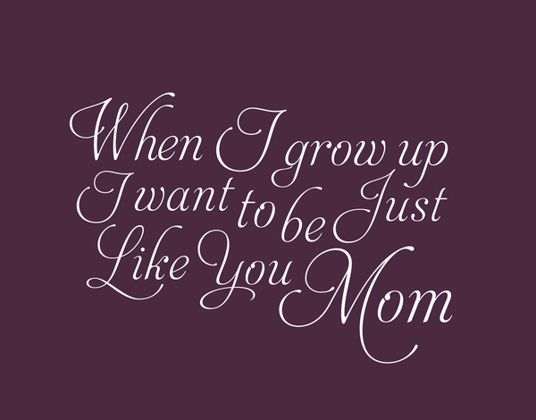 Maroon Calligraphy Mother's Day Card