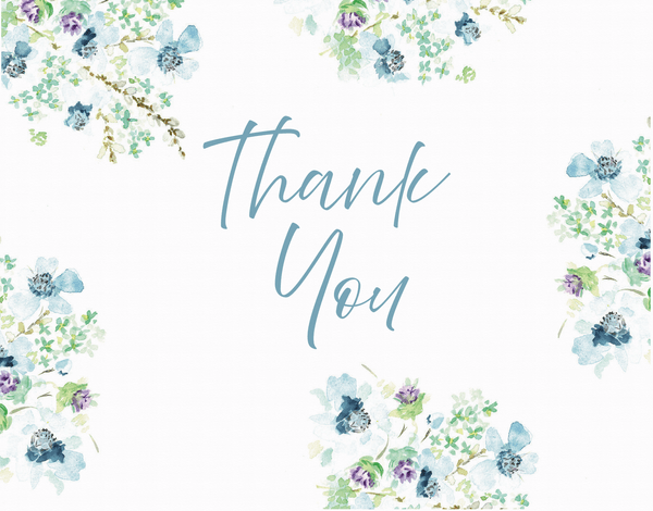Thank You Blue Floral