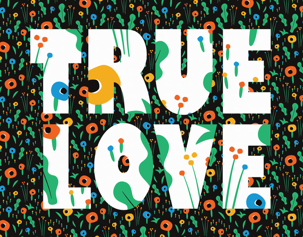 True Love Typography Poppies