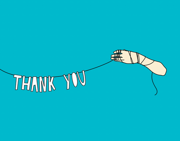 Hand Banner Thank You Card