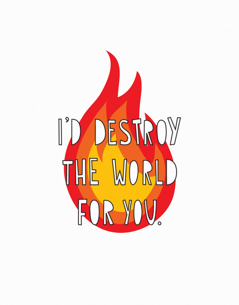 Quirky Flame Valentine Card