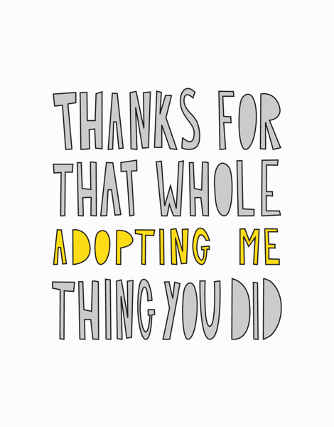 Funny Adoption Thank You Card