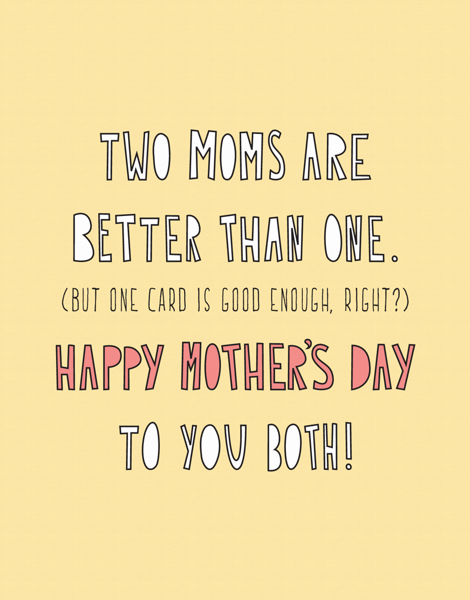 Two Moms Mother's Day Card