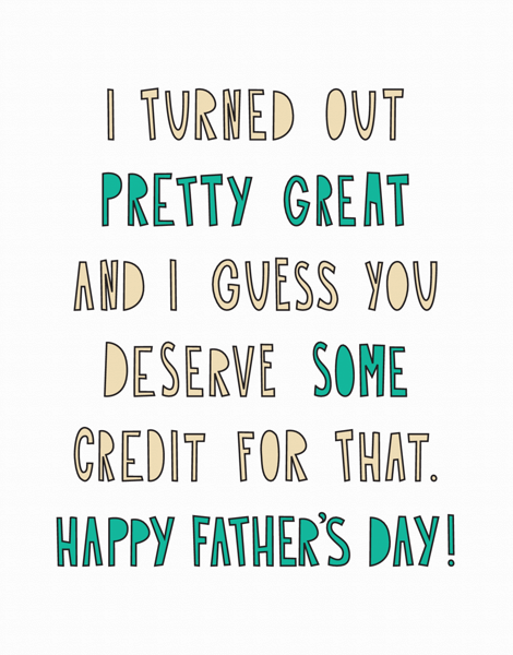 Sarcastic Bold Father's Day Card