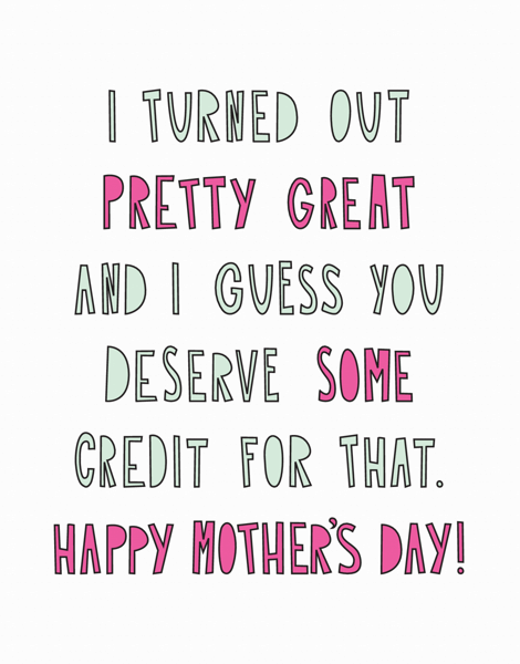 Funny Modern Mother's Day Card