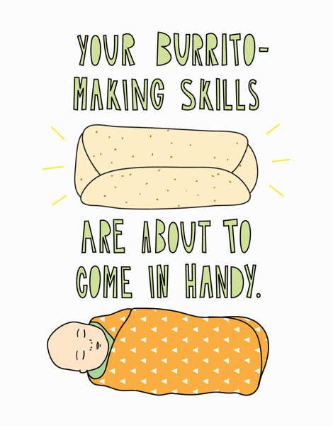 Funny Baby Burrito Congrats Card