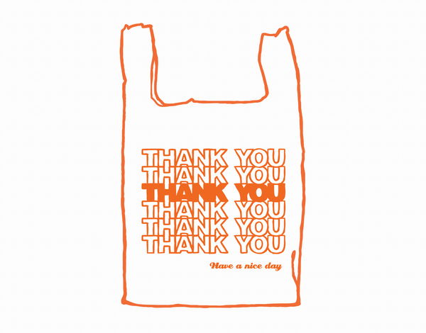 Plastic Thank You Bag Card