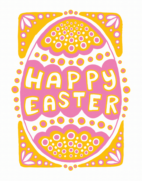 Pretty Easter Egg Happy Easter Card