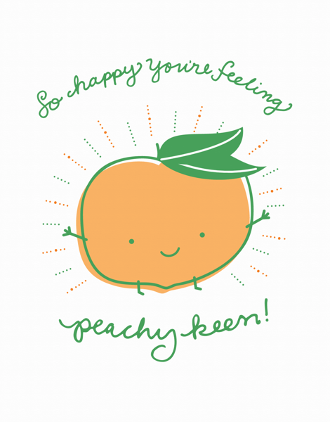 Adorable Peachy Keen Get Well Card