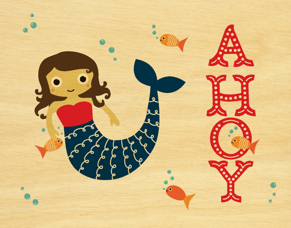 Mermaid Ahoy Friend Card