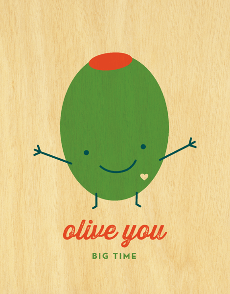 Cute Pun Olive  You Card