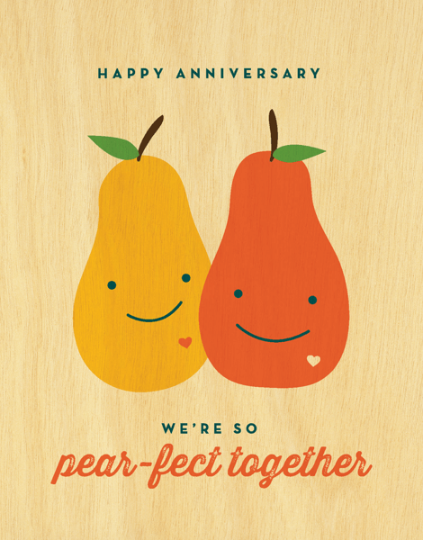 Charming Pear Pun Anniversary Card