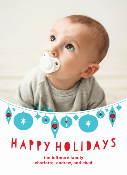 Cute Hanging Ornaments Custom photo Holiday Card