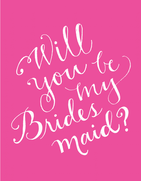 Pink Will You Be My Bridesmaid Card