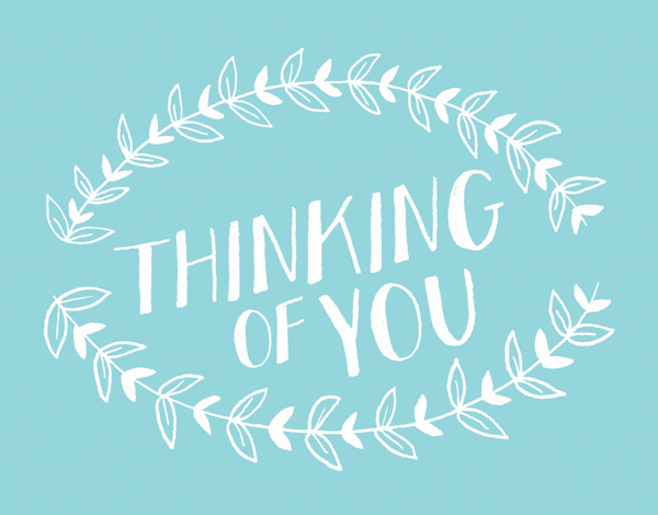Hand Drawn Thinking Of You Card
