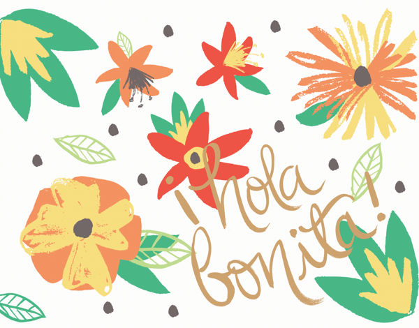 Tropical Hola Bonita Friend Card