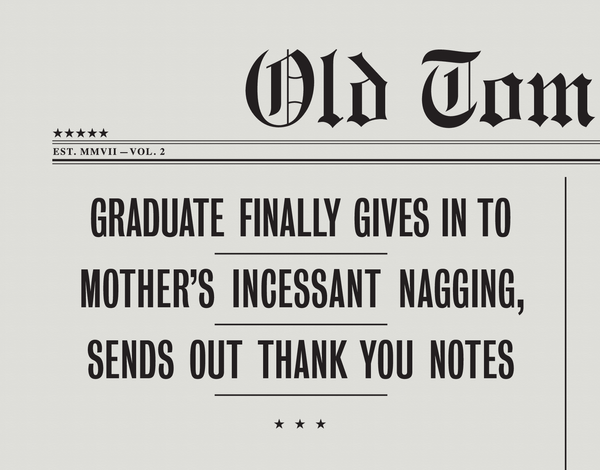 Sarcastic Graduate Thank You Note