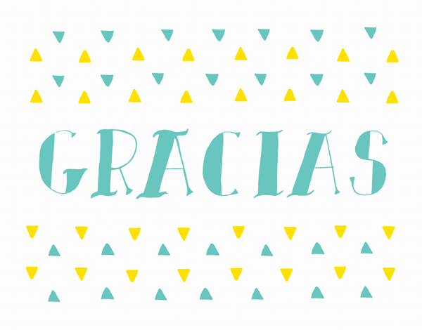 Hand Lettered Gracias Thank You Card