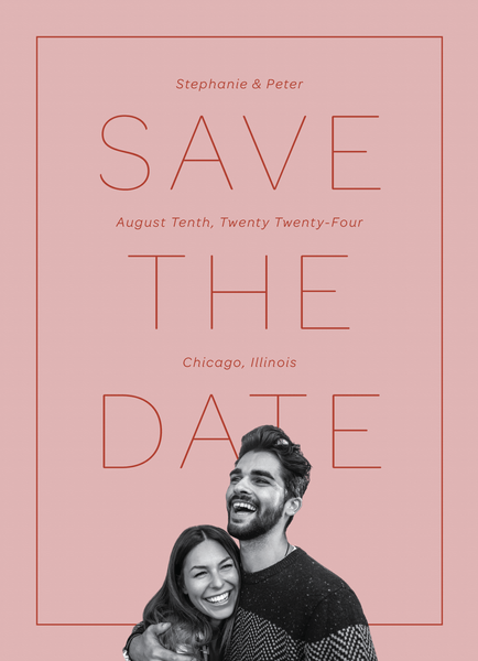 Pink & Red Save The Date