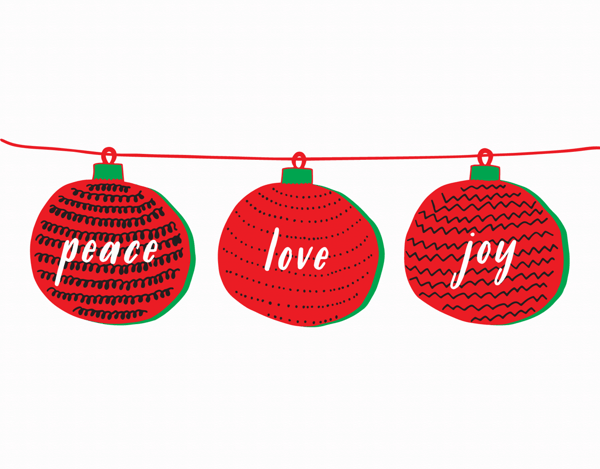 Peace Love & Joy Ornaments