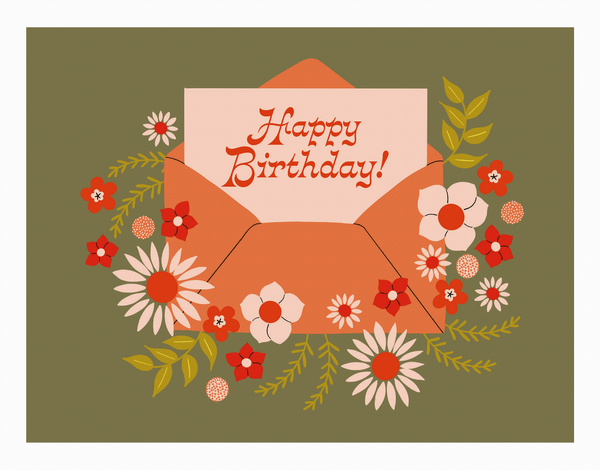 Happy Birthday Floral Letter