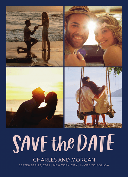 Blue Grid Save The Date