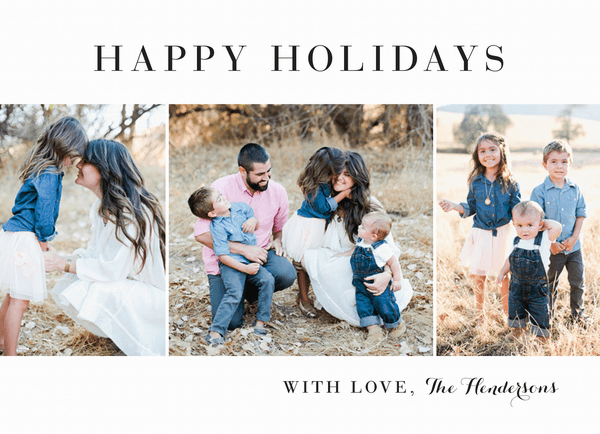 classic multi photo happy holidays card template