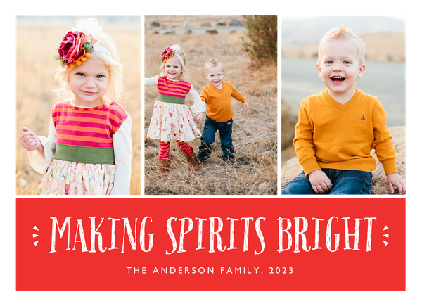 making spirits bright multi photo christmas card
