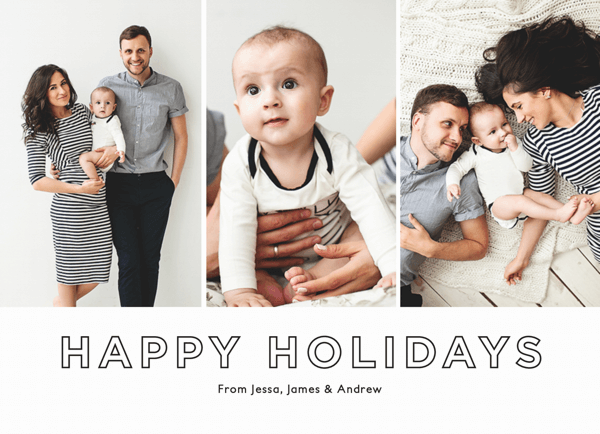 minimal design happy holidays collage template