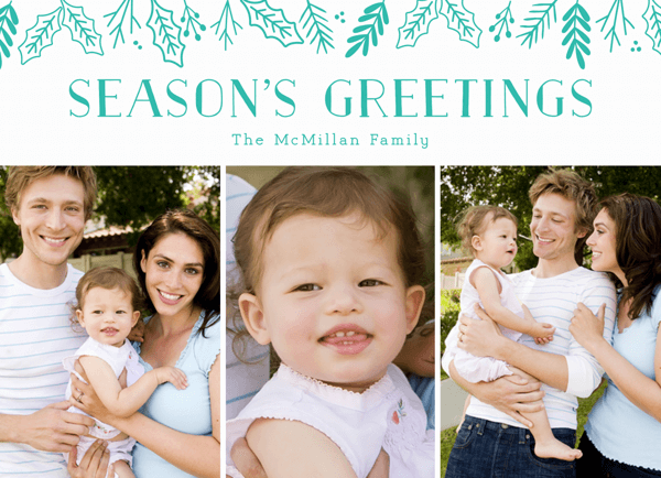 seasons greetings multi photo christmas card
