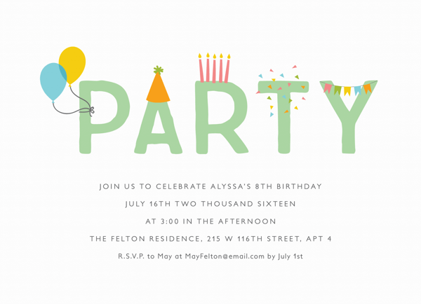 Lettering Party Invite