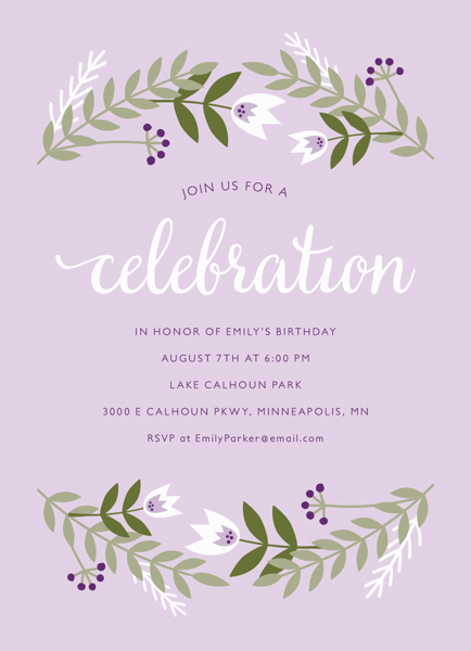 Lilac Floral Invite